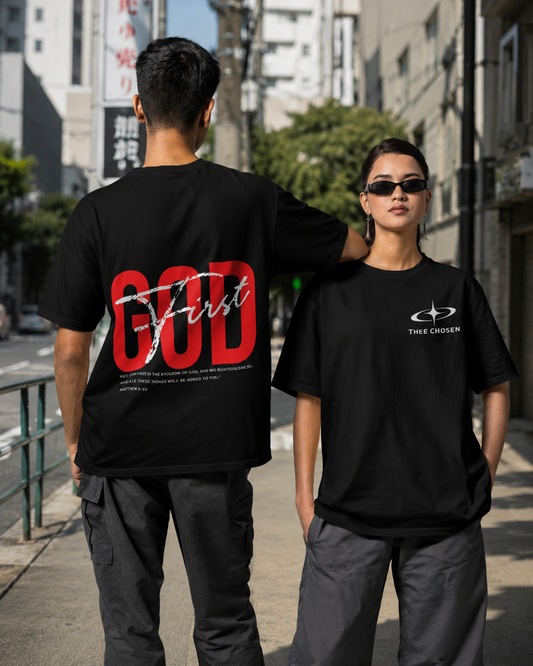 GOD FIRST Oversized Tee