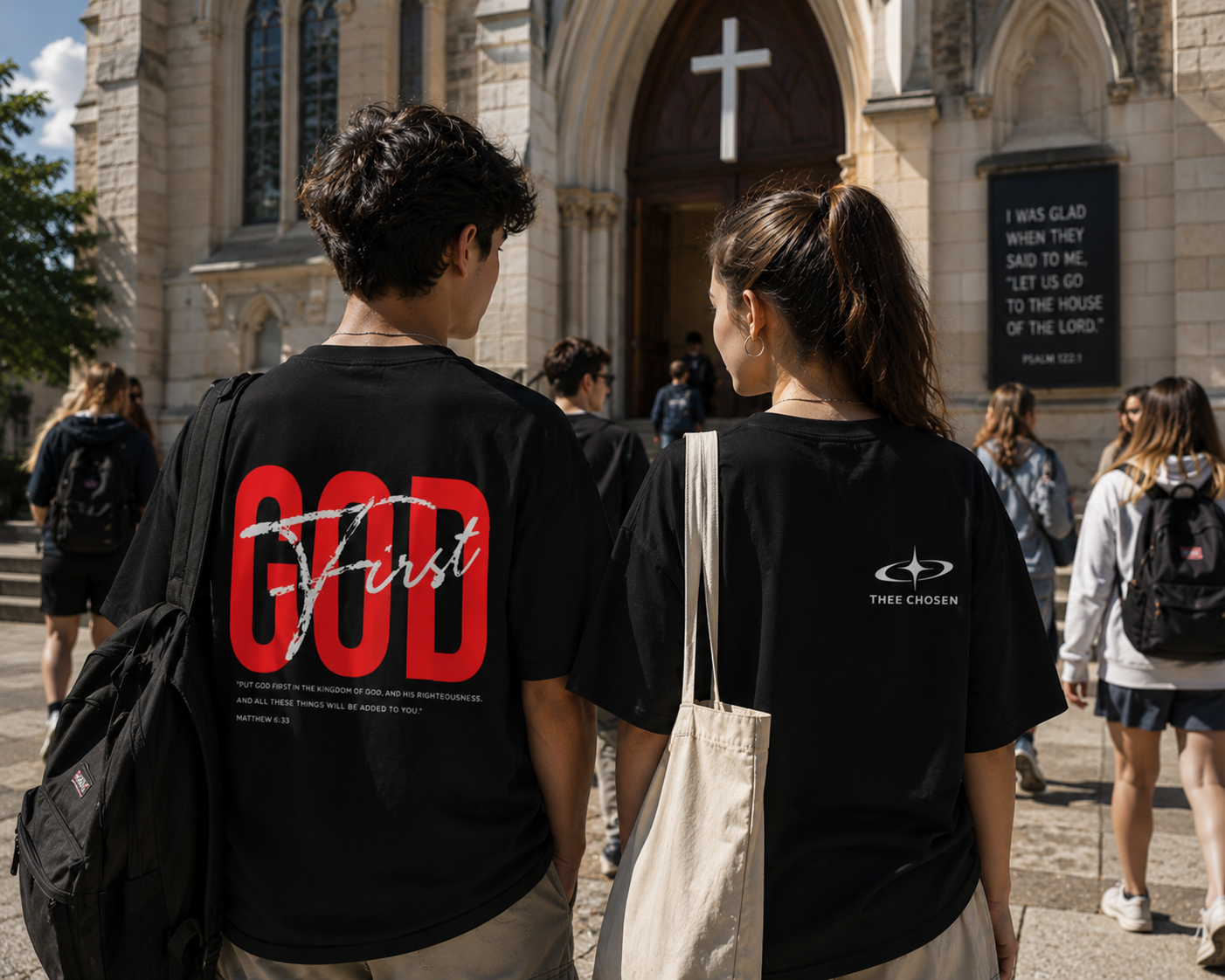 GOD FIRST Oversized Tee