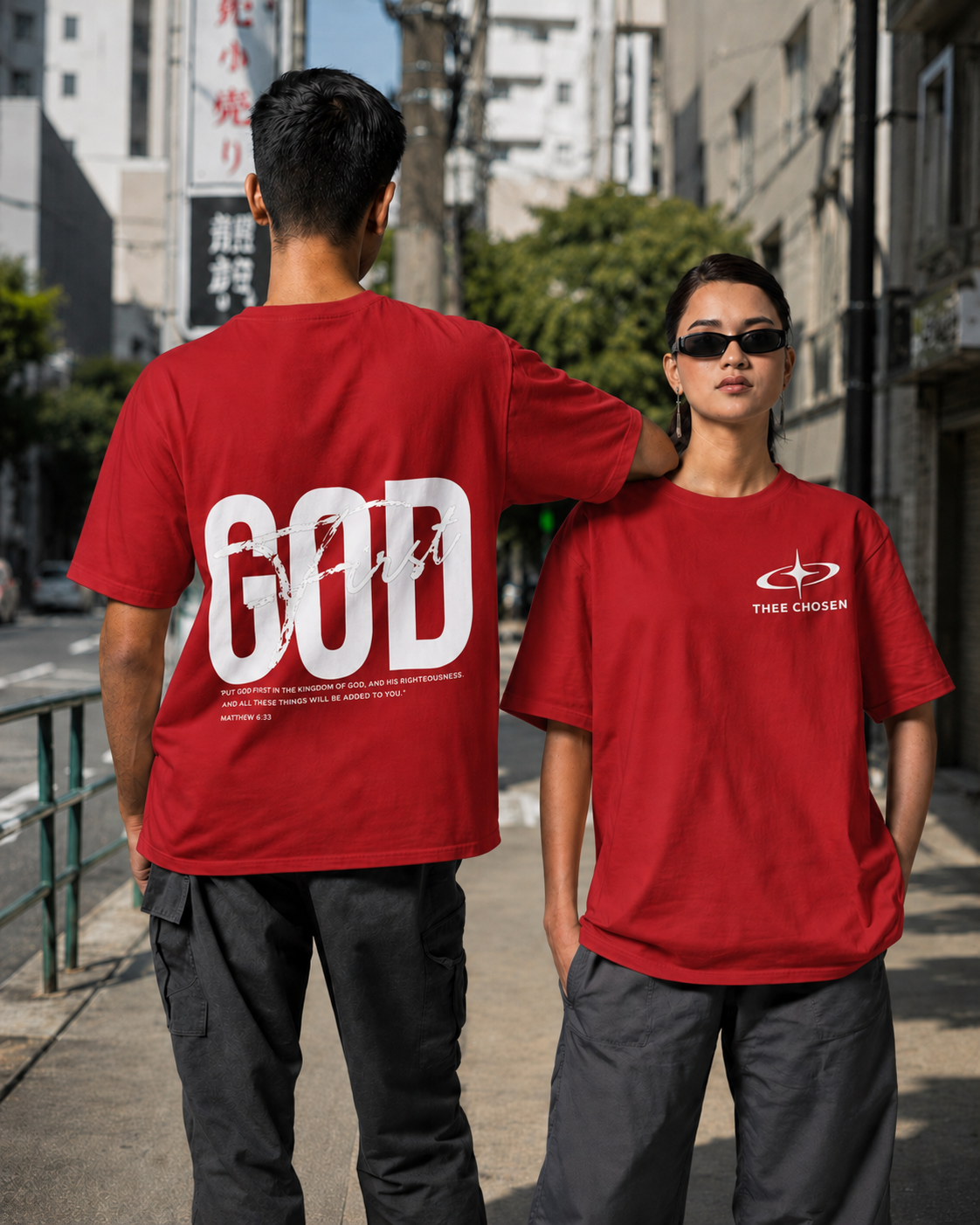 GOD FIRST Oversized Tee