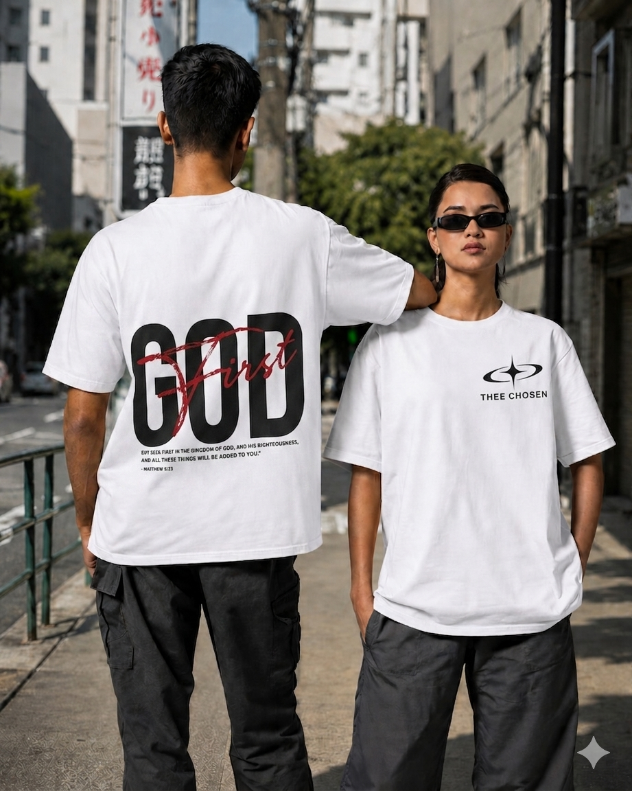 GOD FIRST Oversized Tee
