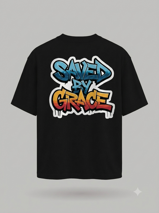 Saved By Grace – Oversized Tee